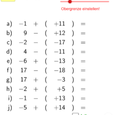Ü Addition und Subtraktion zweier ganzer Zahlen (Ma 7)