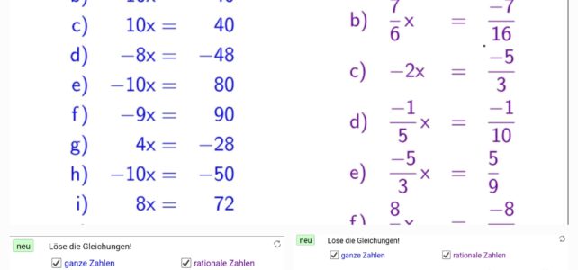 Ü Lösen von Gleichungen (Ma 7)
