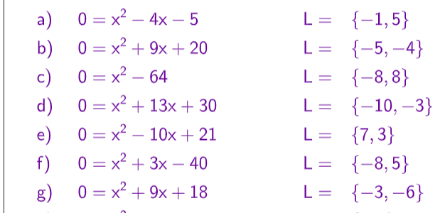 Quadratische Gleichungen (Ma 9, KV)
